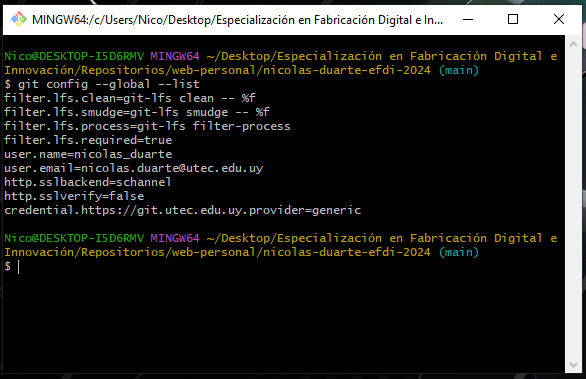 Imagen de configuración de git