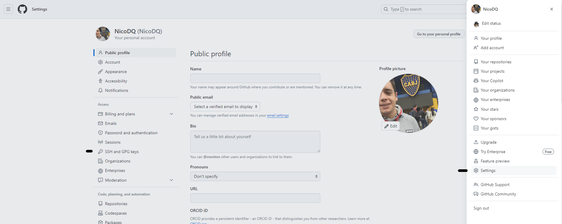 Imagen de copia ssh key en GitHub 