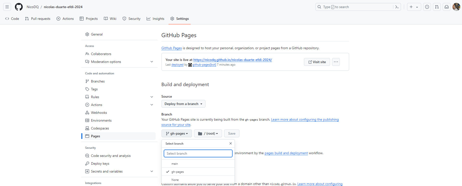 Imagen de gh-pages GitHub