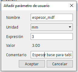 Imagen de Parámetro Espesor en F360