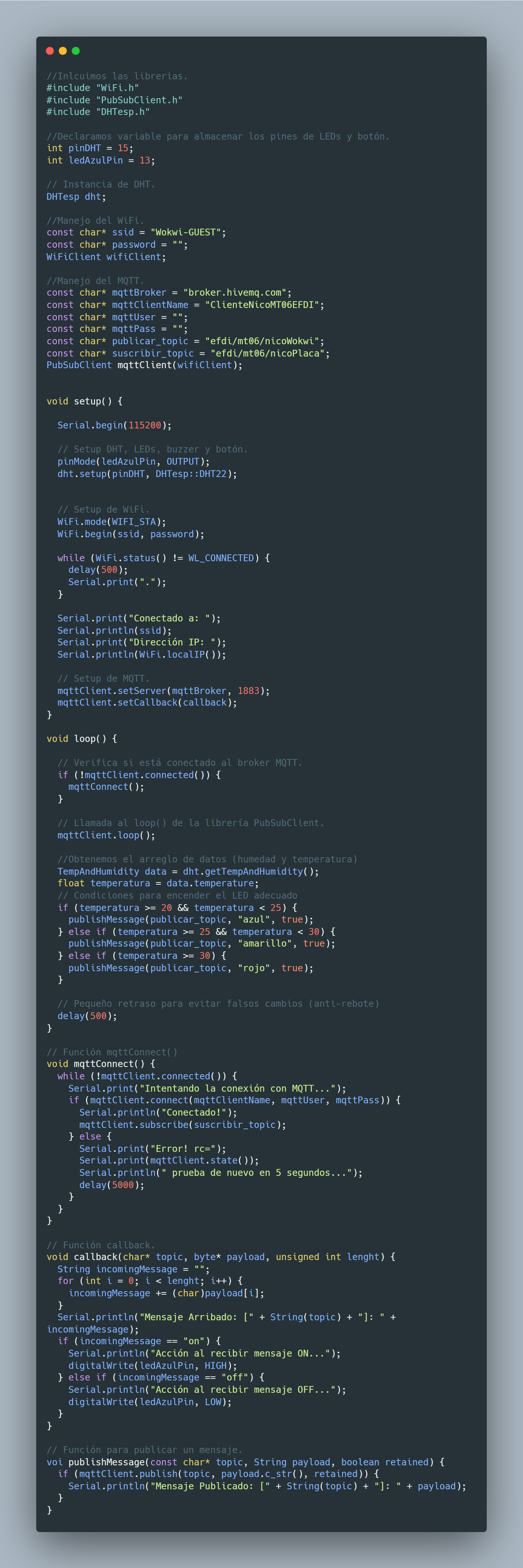 Imagen de Código de Proyecto Wokwi