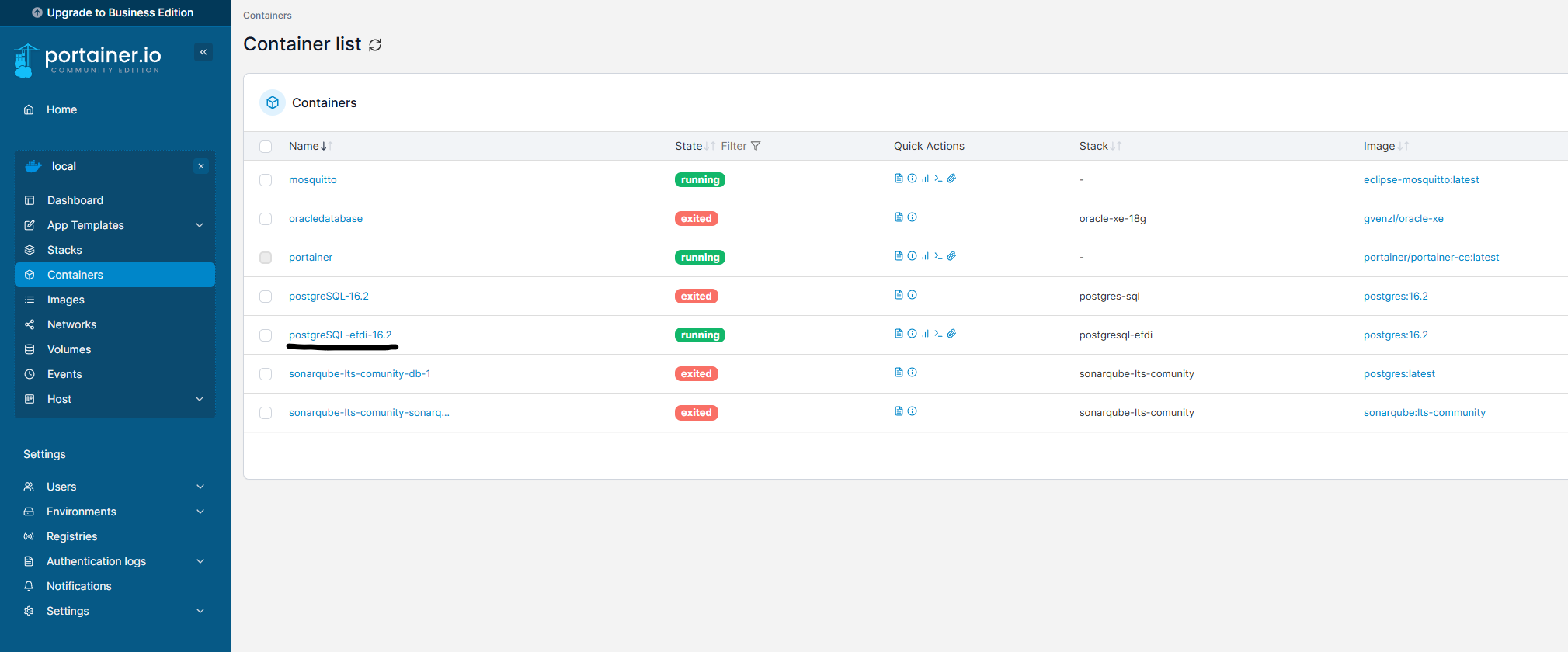 Imagen 5 - Diseño y Funcionalidad - Portainer PostgreSQL